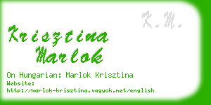 krisztina marlok business card